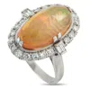 Lb Exclusive Platinum 0.65ct Diamond And Opal Ring Mf20-110425 In Multi