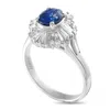 Lb Exclusive Platinum 0.65ct Diamond And Sapphire Ballerina Ring Mf19-032625 In White
