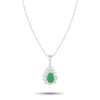 Lb Exclusive Platinum 0.66ct Diamond And Jade Pendant Necklace Mf32-082225 In Metallic