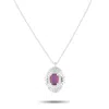 Lb Exclusive Platinum 0.66ct Diamond And Ruby Pendant Necklace Mf32-082025 In Purple