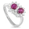 Lb Exclusive Platinum 0.66ct Diamond And Ruby Ring Mf15-073125 In White