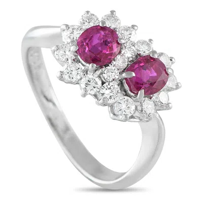 Lb Exclusive Platinum 0.66ct Diamond And Ruby Ring Mf15-073125 In White