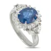 Lb Exclusive Platinum 0.70ct Diamond And Sapphire Ring Mf23-110525 In Silver