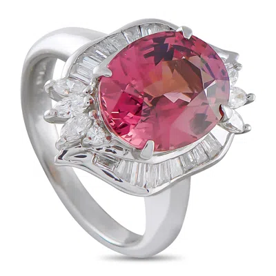 Lb Exclusive Platinum 0.70ct Diamond And Spinel Ring Mf23-052126 In Metallic