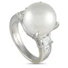Lb Exclusive Platinum 0.71ct Diamond And Pearl Ring Mf11-022125 In White