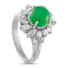 Lb Exclusive Platinum 0.72ct Diamond And Jade Ring Mf14-061725