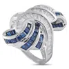 Lb Exclusive Platinum 0.74 Ct Diamond And 1.32 Ct Sapphire Ring Mf27-101625 In Metallic