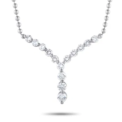 Lb Exclusive Platinum 0.74ct Diamond Necklace Mf23-101525 In White