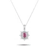 Lb Exclusive Platinum 0.75ct Diamond And Ruby Pendant Necklace Mf01-11/04/25 In Metallic