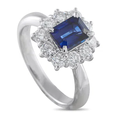 Lb Exclusive Platinum 0.77ct Diamond And Sapphire Ring #5340 In White