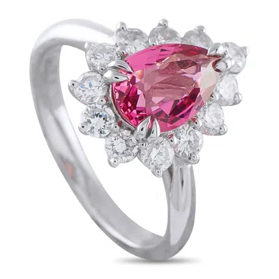 Lb Exclusive Platinum 0.77ct Diamond And Spinel Ring Mf18-052126 In Orange