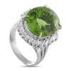 Lb Exclusive Platinum 0.78ct Diamond And Peridot Ring #5354 In Green