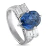 Lb Exclusive Platinum 0.80 Ct Diamond And 5.03 Ct Sapphire Ring Mf01-073125 In Metallic