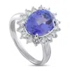 Lb Exclusive Platinum 0.82 Ct Diamond And 5.03 Ct Tanzanite Ring Mf08-110525 In Blue