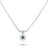 Lb Exclusive Platinum 0.83 Ct Diamond And 0.22 Ct Alexandrite Flower Necklace Mf11-101025 In Silver