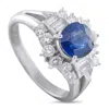 Lb Exclusive Platinum 0.87 Ct Diamond And 2.06 Ct Sapphire Ring Mf01-110525 In Metallic
