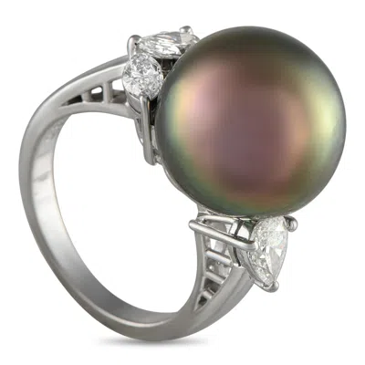 Lb Exclusive Platinum 0.88ct Diamond And Pearl Ring Mf18-051425