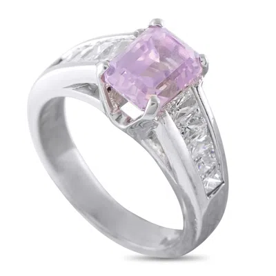 Lb Exclusive Platinum 0.90ct Diamond And Sapphire Ring Mf09-062926 In White
