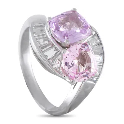 Lb Exclusive Platinum 0.90ct Diamond And Sapphire Ring Mf22-050726 In Yellow