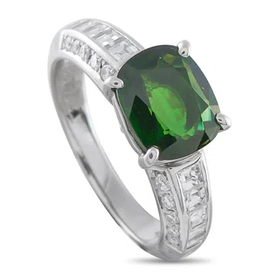 Lb Exclusive Platinum 0.91 Ct Diamond And 3.08 Ct Tourmaline Ring Mf01-122925 In Metallic