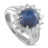 Lb Exclusive Platinum 0.92 Ct Diamond And 4.43 Ct Sapphire Ring Mf06-101625 In Blue