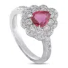 Lb Exclusive Platinum 0.93ct Diamond And Ruby Ring #5310 In White