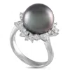Lb Exclusive Platinum 0.95ct Diamond And Pearl Ring Mf04-032725 In White
