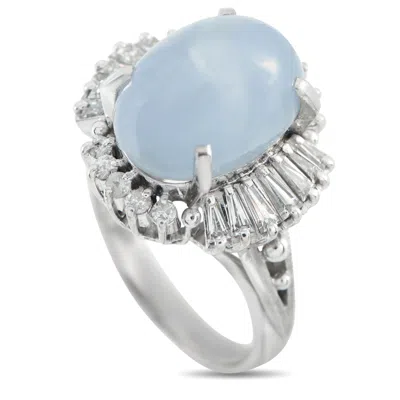 Lb Exclusive Platinum 0.95ct Diamond And Sapphire Ring Mf30-101725 In White