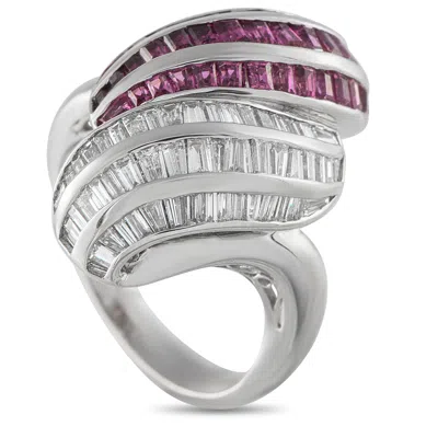 Lb Exclusive Platinum 0.96ct Diamond And Ruby Ring Mf22-061325