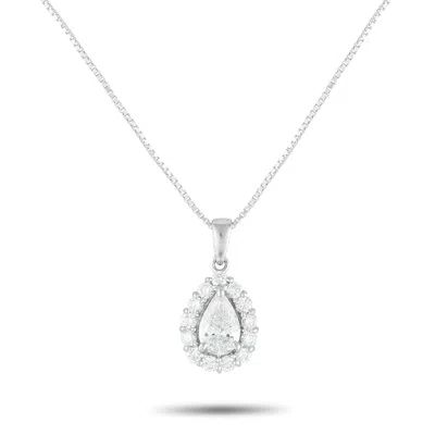 Lb Exclusive Platinum 0.99ct Diamond Pendant Necklace Mf24-082225 In Metallic
