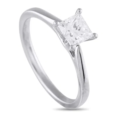 Lb Exclusive Platinum 1.02 Ct Diamond Solitaire Ring Mf02-090325 In Silver