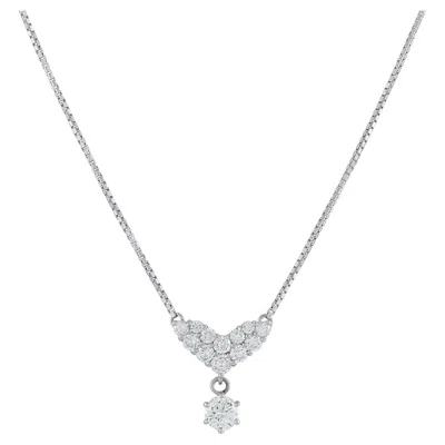 Pre-owned Lb Exclusive Platinum 1.02ct Diamond Necklace Mf 13-010226 In Multi