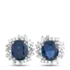 Lb Exclusive Platinum 1.03ct Diamond And Sapphire Earrings Mf27-110425 In Multi