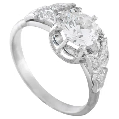 Pre-owned Lb Exclusive Platinum 1.04ct Diamond Ring Mf41-030326 In Multi
