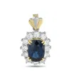 Lb Exclusive Platinum 1.05ct Diamond And Sapphire Pendant Mf03-082225 In Multi