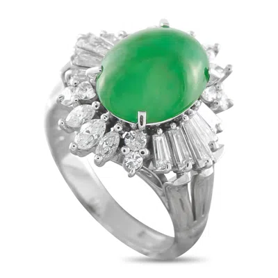Lb Exclusive Platinum 1.05ct Diamond Ring Mf35-052126 In Green