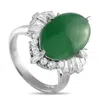 Lb Exclusive Platinum 1.06ct Diamond And Jade Ring Mf12-073125 In White