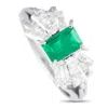 Lb Exclusive Platinum 1.07ct Diamond And Emerald Ring Mf04-120224 In White