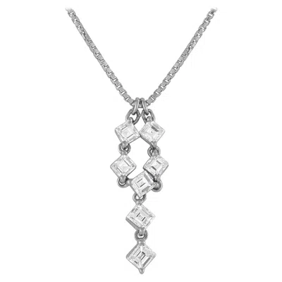 Pre-owned Lb Exclusive Platinum 1.07ct Diamond Necklace Mf39-110525 In Multi