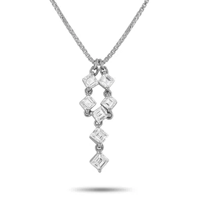 Lb Exclusive Platinum 1.07ct Diamond Necklace Mf39-110525 In Metallic