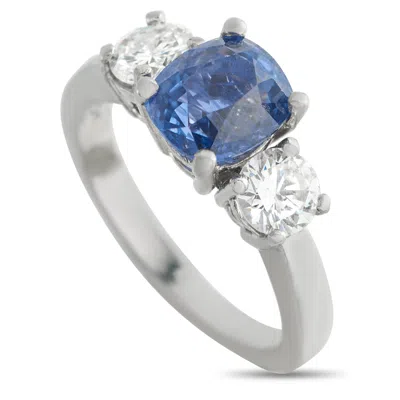 Lb Exclusive Platinum 1.0ct Diamond And Sapphire Ring Mf26-051826 In Blue