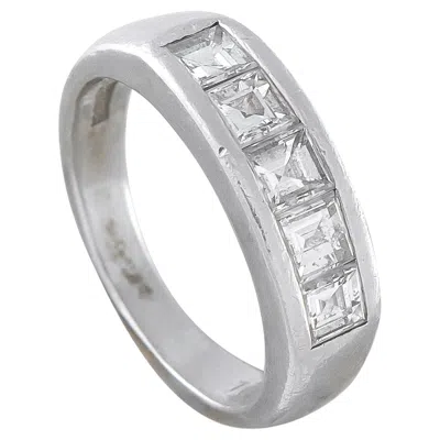 Pre-owned Lb Exclusive Platinum 1.0ct Diamond Square-cut Band Ring Mf14-063026 In Multiple