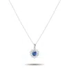 Lb Exclusive Platinum 1.10ct Diamond And Sapphire Pendant Necklace Mf26-082025 In Metallic