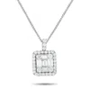 Lb Exclusive Platinum 1.10ct Diamond Square Pendant Necklace Mf26-101525 In Silver