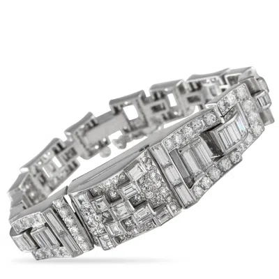 Lb Exclusive Platinum 11.16ct Diamond Bracelet Mf04-042225 In White