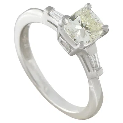 Pre-owned Lb Exclusive Platinum 1.12ct Diamond Ring Mf30-051826 In Multi