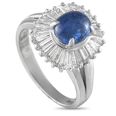 Lb Exclusive Platinum 1.14ct Diamond And Sapphire Ballerina Ring Mf12-073025 In White