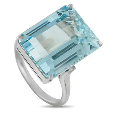 Lb Exclusive Platinum 11.50ct Aquamarine Ring Mf32-102025 In Multi