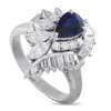 Lb Exclusive Platinum 1.15ct Diamond And Sapphire Ring #5341 In Metallic
