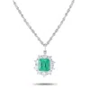Lb Exclusive Platinum 1.18ct Diamond And Emerald Necklace Mf14-032625 In White